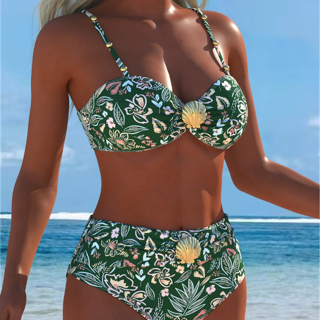 Damen Bikini-Set mit elegantem Balconette-Oberteil und hochgeschnittenen Badeshorts R&B