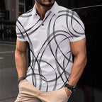 Herren Poloshirt mit modernem grafischen Muster und atmungsaktiven Eigenschaften