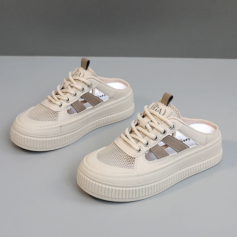 Damen Atmungsaktive Slip-On Sneakers mit flexiblem Gummiboden und modischem Mesh-Obermaterial R&B