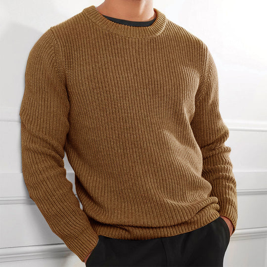 Herren Strickpullover mit strukturierter Oberfläche und Rundhalsausschnitt R&B