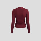 Damen nan figurbetontes Raffung-Top mit herzförmigem Dekolleté, Bustier-Optik und goldener Schmuckklemme R&B