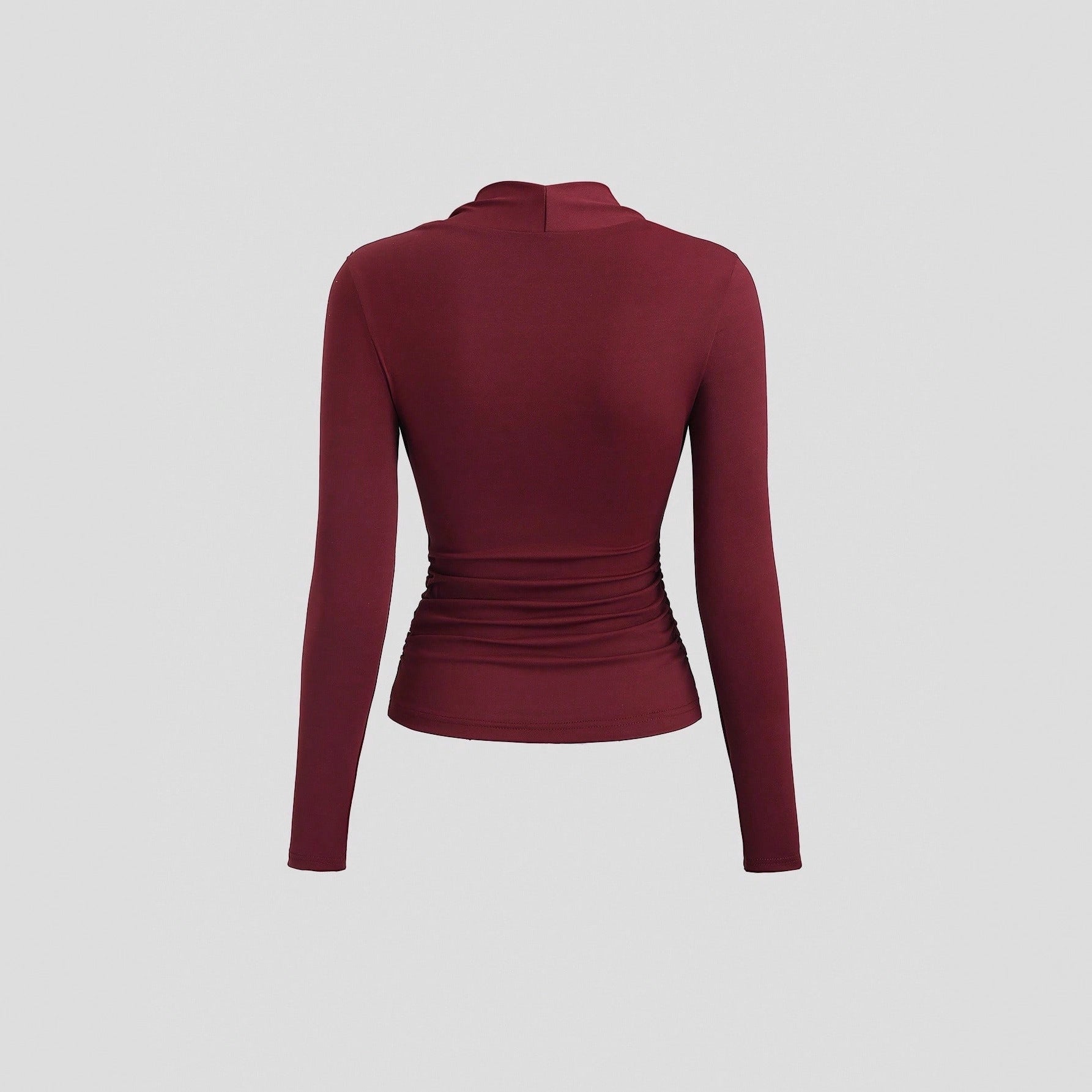 Damen nan figurbetontes Raffung-Top mit herzförmigem Dekolleté, Bustier-Optik und goldener Schmuckklemme R&B