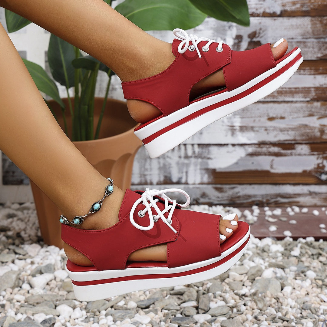 Damen Sportliche Sneaker-Sandalen mit offenem Zehenbereich und modischem Obermaterial R&B