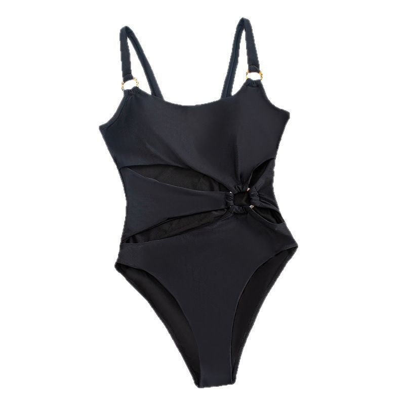 Damen Einteiliger Badeanzug mit innovativem Cut-Out und modischem Ringdetail R&B