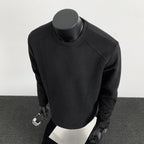 Herren nan taillierter Rundhals-Sweater aus dichtem Sweatstoff mit flachen Ziernähten und Raglanärmeln R&B
