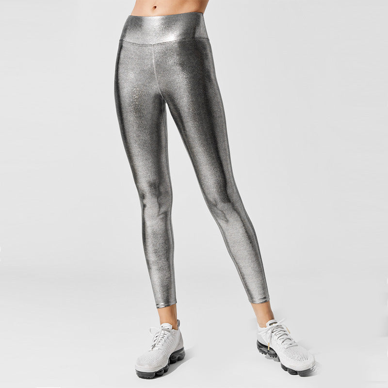 Damen Hochglänzende Leggings im eleganten Design R&B