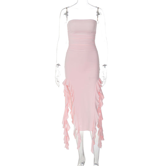 Damen Wickelkleid mit Rüschen und figurformendem Schnitt R&B