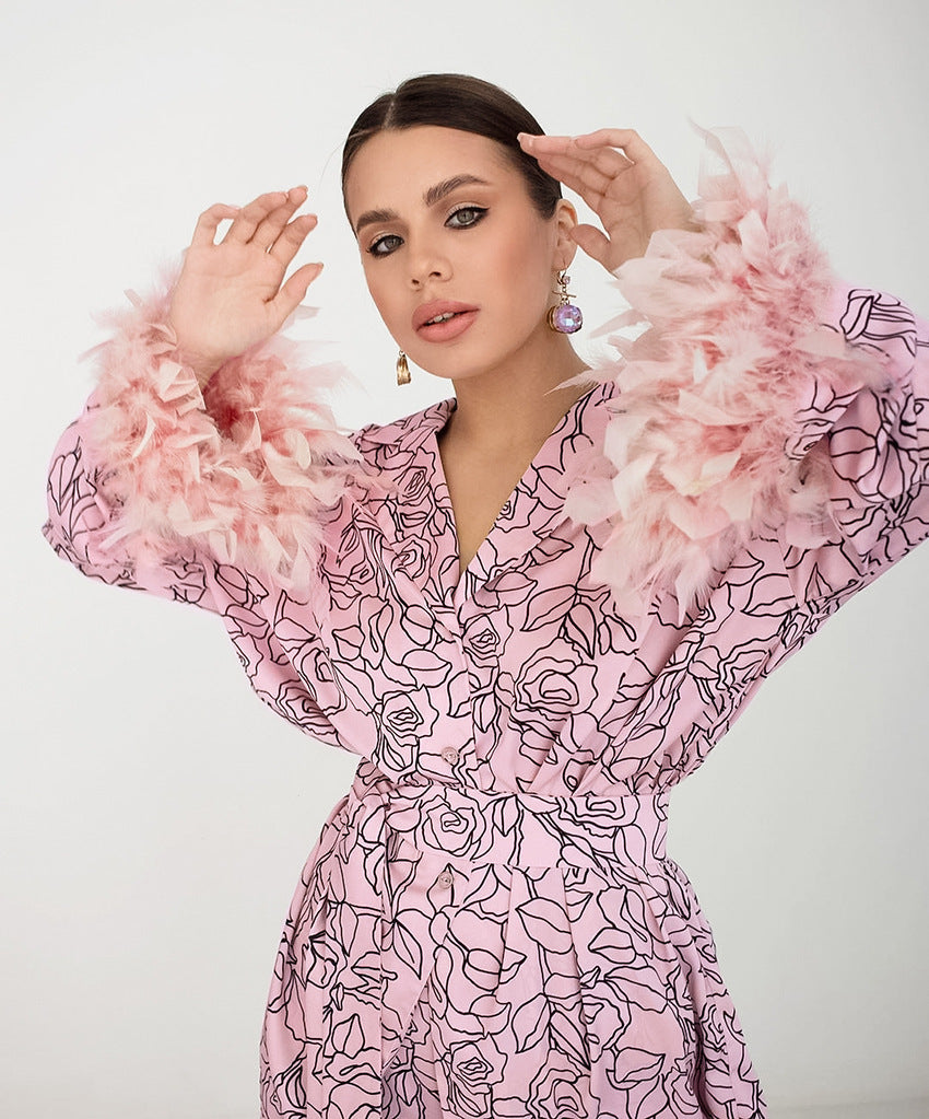 Damen modisches Blazer-Set mit floralen Akzenten R&B