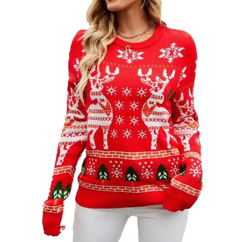 Damen Weihnachtspullover mit festlichem Rentierdesign und kuscheligem Material R&B
