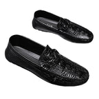 Herren Mokassins im eleganten Krokodilleder-Look