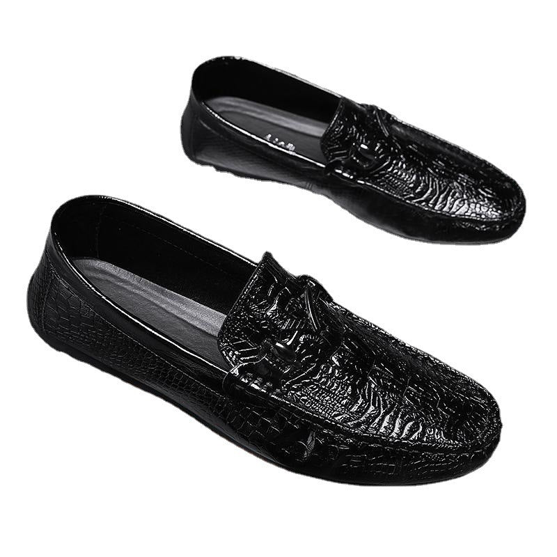 Herren Mokassins im eleganten Krokodilleder-Look