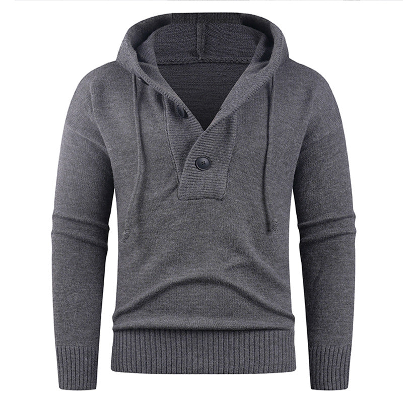 Herren modischer Kapuzenpullover mit Knopfdetail R&B