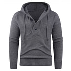 Herren modischer Kapuzenpullover mit Knopfdetail R&B