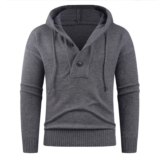 Herren modischer Kapuzenpullover mit Knopfdetail R&B