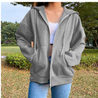 Damen bequeme Kapuzenjacke mit praktischen Taschen und lässigem Schnitt R&B
