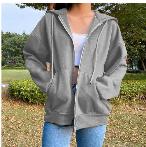 Damen bequeme Kapuzenjacke mit praktischen Taschen und lässigem Schnitt R&B