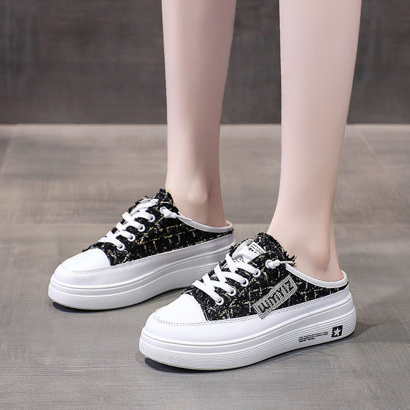 Damen Bequeme Sneaker mit modischem Schachbrettmuster