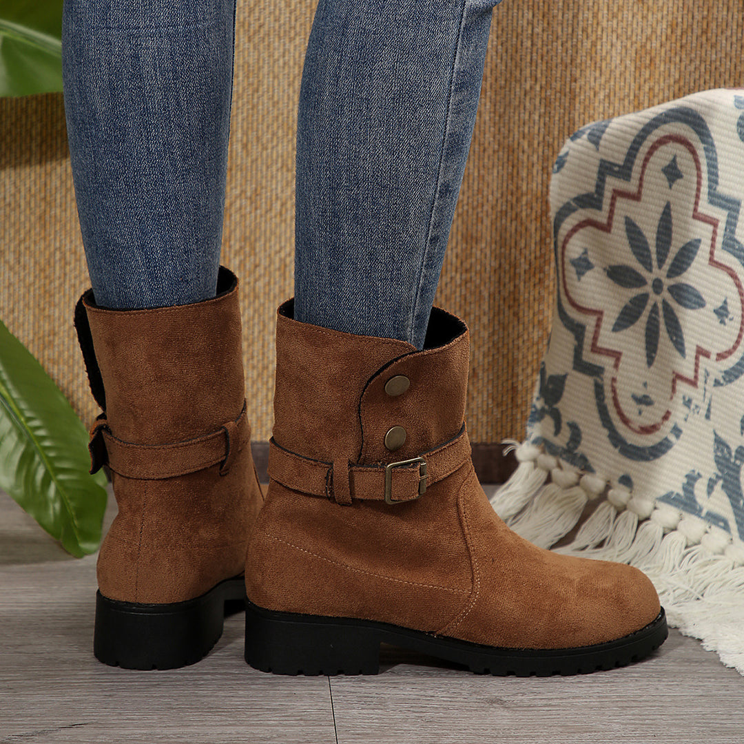Damen modische Stiefel mit stylishen Schnallen und trendigem Design R&B