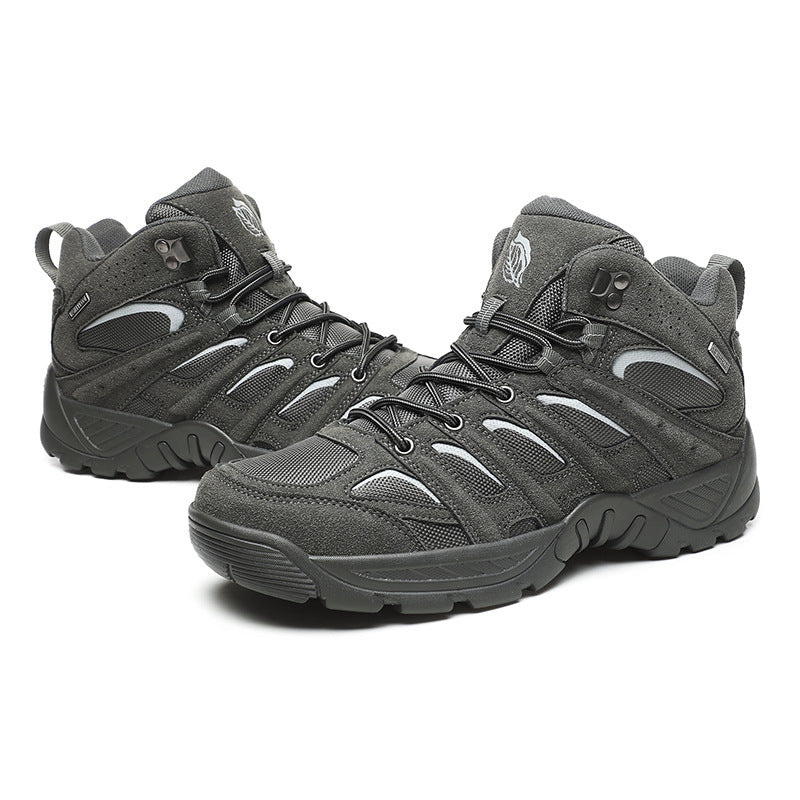 Herren hochgeschnittene Outdoor-Wanderschuhe mit rutschfester Sohle und atmungsaktivem Material R&B