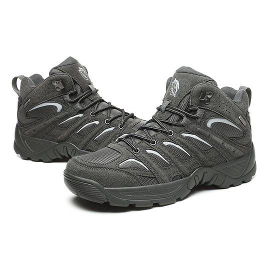 Herren hochgeschnittene Outdoor-Wanderschuhe mit rutschfester Sohle und atmungsaktivem Material R&B