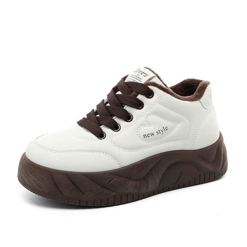 Damen warme High-Top Sneakers mit dämpfendem Innenfutter und rutschfester Laufsohle R&B