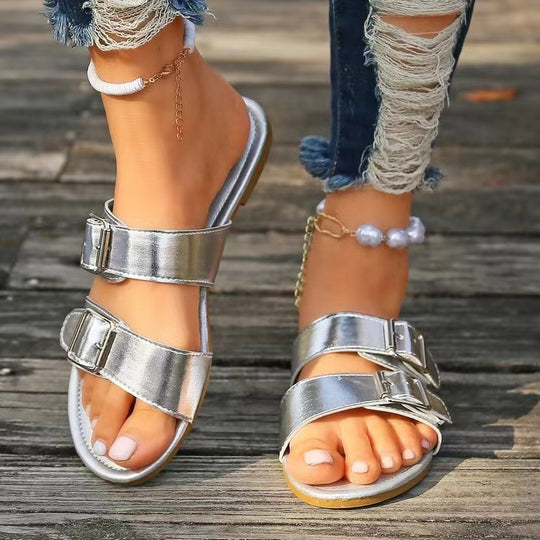 Damen Komfortable Sandalen mit verstellbaren Schnallen R&B