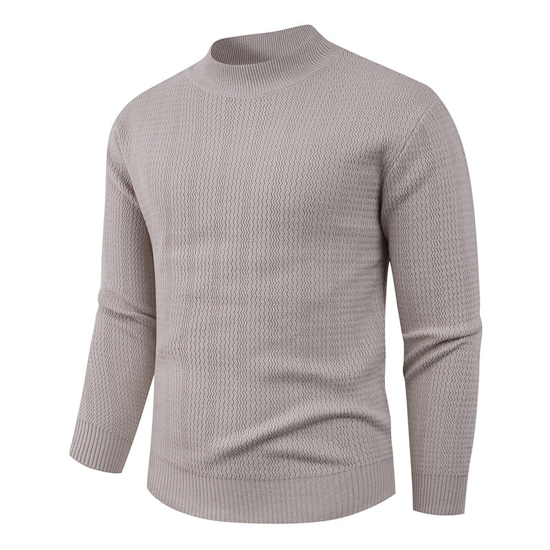 Herren Strukturpullover mit hochgeschlossenem Kragen und modischem Design R&B