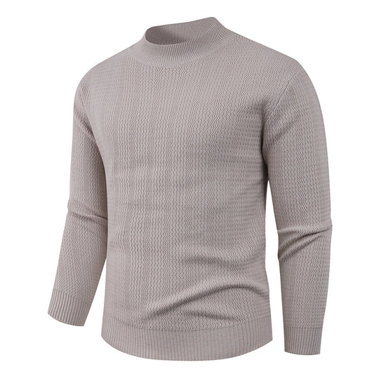 Herren Strukturpullover mit hochgeschlossenem Kragen und modischem Design R&B