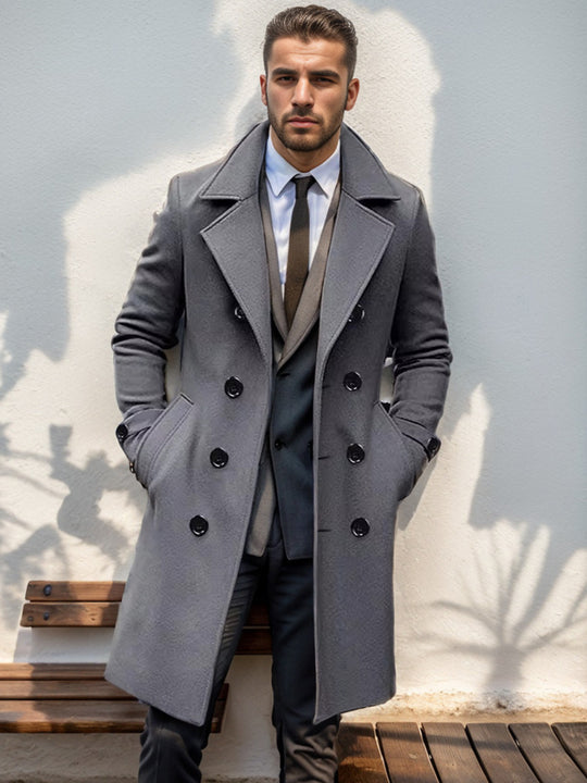 Herren eleganter Woll-Mantel R&B