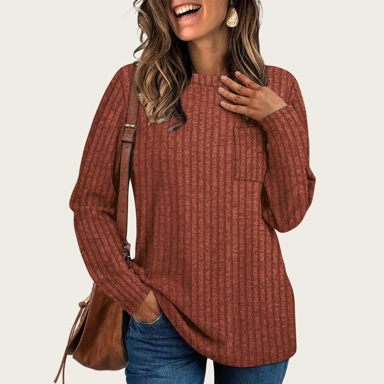 Damen lässiges Langarmshirt mit Streifen R&B