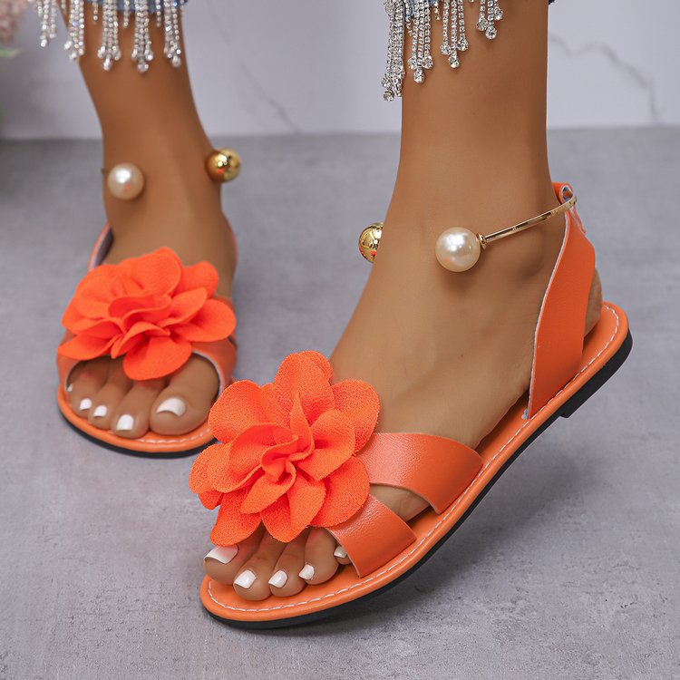 Damen elegante Blumensandalen mit modischen Akzenten R&B
