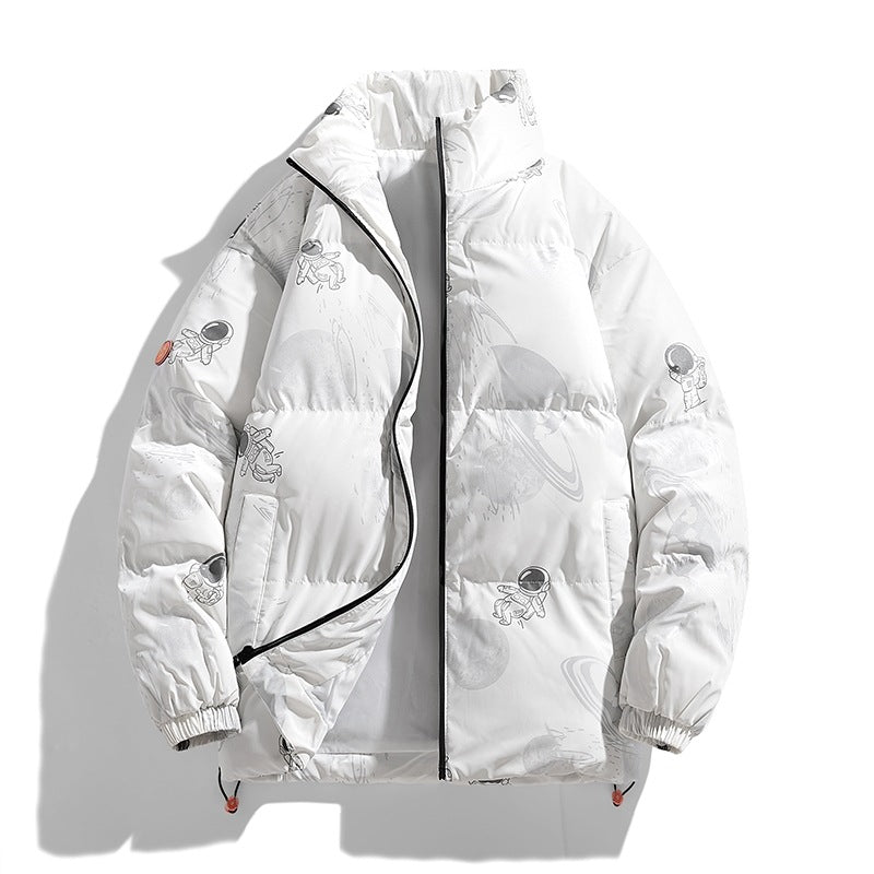 Damen futuristische Steppjacke mit astronautischen Mustern R&B