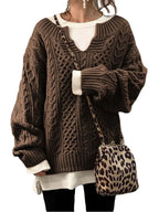Damen Strickpullover mit strukturiertem Muster R&B