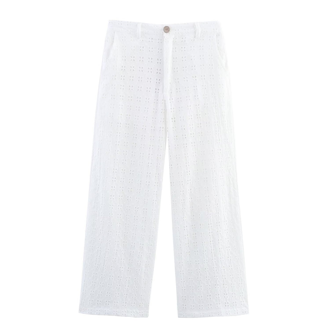 Damen luftiges Set mit broderie anglaise und weit geschnittenem Oberteil R&B