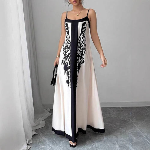 Damen Maxikleid mit floralem Design und seitlichen Schlitzen R&B