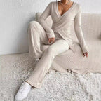 Damen zeitloses Strick-Loungeanzug R&B