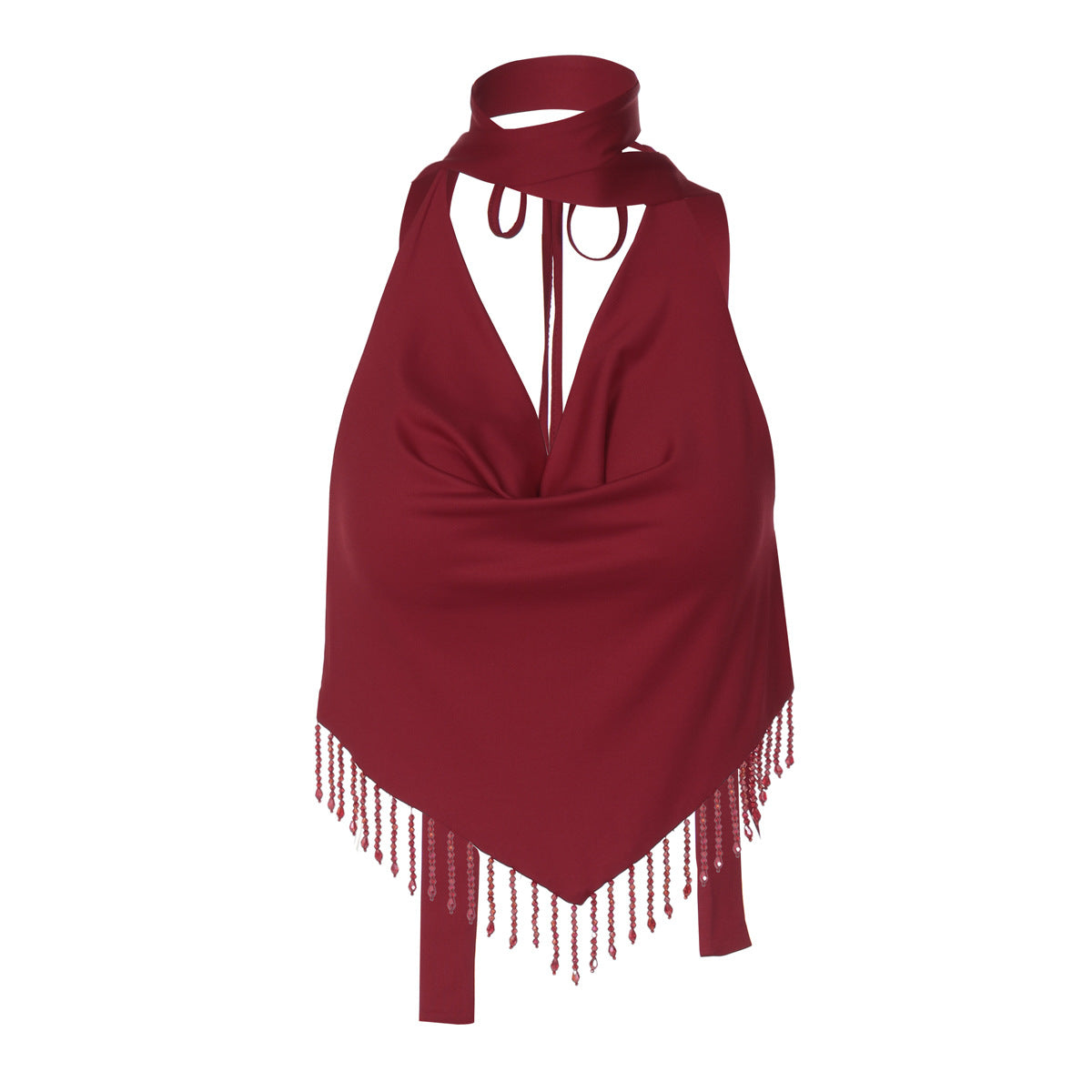 Damen Haltertop mit eleganter Fransenverzierung R&B