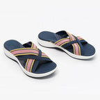 Damen Komfortable Clogs mit elegantem Kreuzband-Design und ergonomischem Fußbett R&B