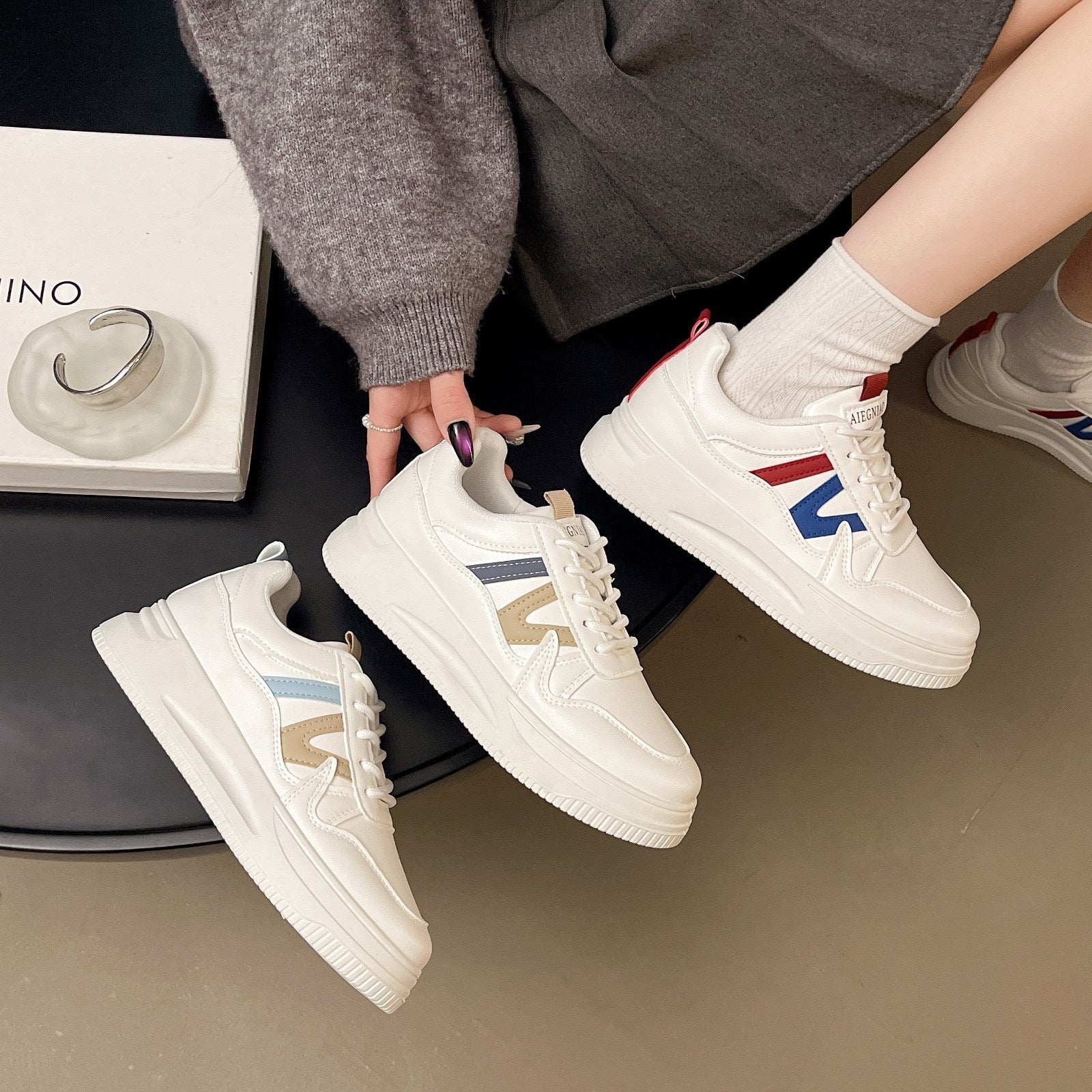 Damen Hohe Plattform-Sneaker mit orthopädischer Dämpfung und stylischem Design R&B