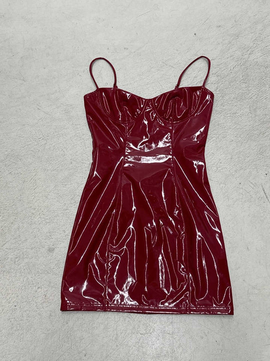 Damen figurbetontes Glanzkleid mit verstellbaren Trägern R&B