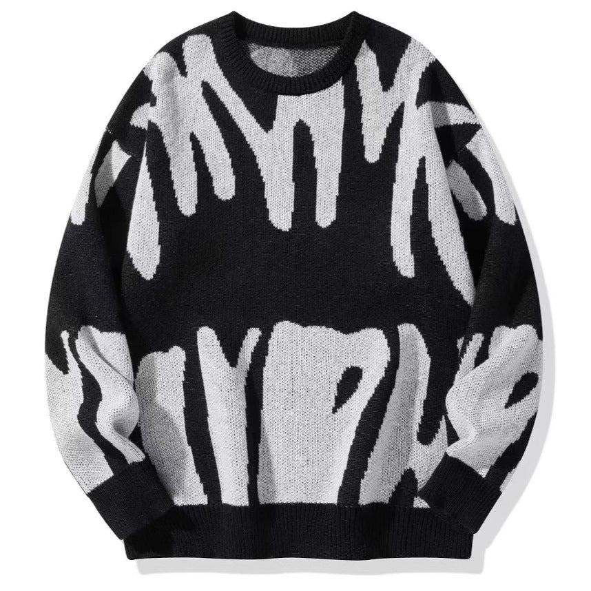 Damen Oversized Pullover mit aufregendem Muster R&B