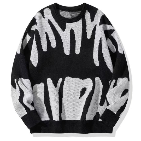 Damen Oversized Pullover mit aufregendem Muster R&B