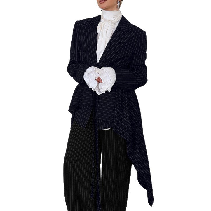 Damen Elegante taillierte Blazerjacke mit asymmetrischem Schnitt und Gürtel R&B