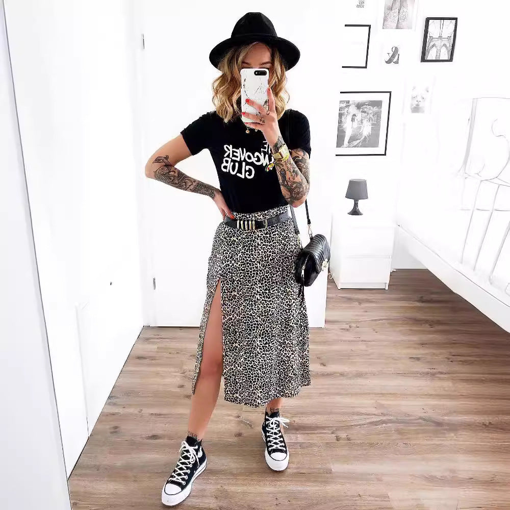 Damen Midirock mit tierischem Print R&B