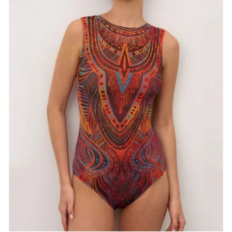 Damen Einteiliger Badeanzug im einzigartigen grafischen Design R&B