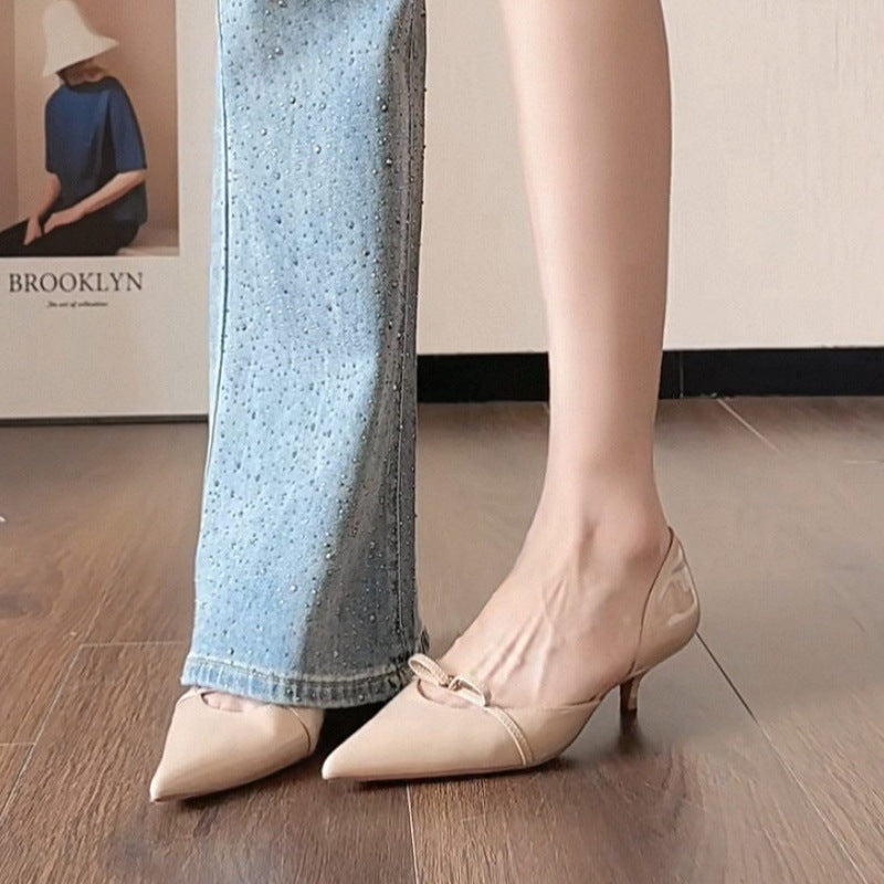 Damen elegante spitze Pumps mit schimmerndem Obermaterial R&B