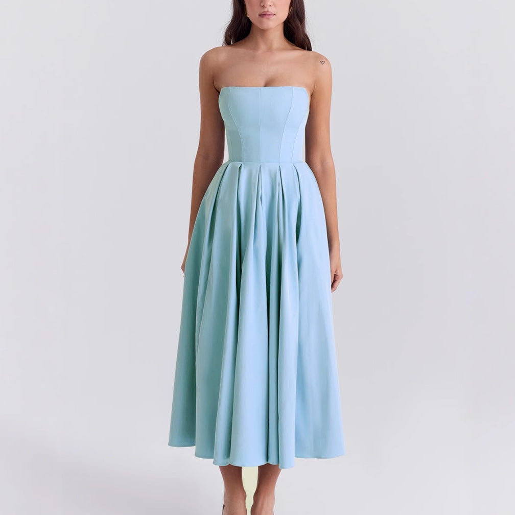 Damen Hochgeschlossenes Abendkleid mit ausgestelltem Rock R&B