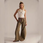 Damen Overdye Jeans mit weitem Schnitt