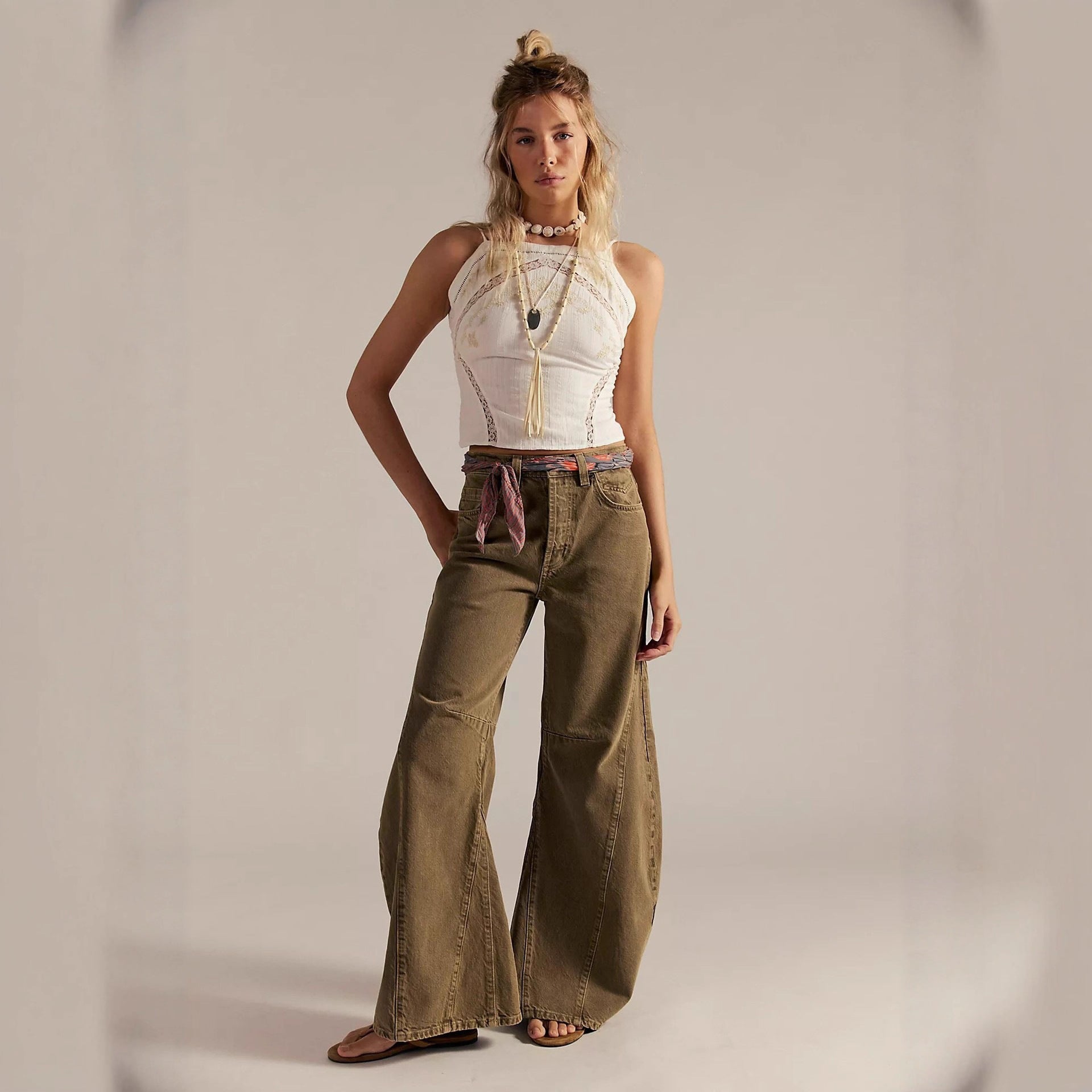 Damen Overdye Jeans mit weitem Schnitt
