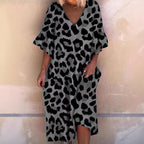 Damen Ärmelloses Kaftan Kleid im Leopardenmuster R&B